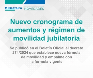 Nuevo cronograma de aumentos y régimen de movilidad jubilatoria