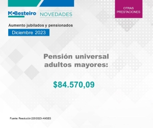 Aumentos jubilaciones y pensiones diciembre 2023